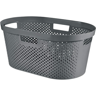 Curver Infinity Recyklovaný koš na prádlo, objem 40 l, tmavě šedý, 100% recyklovaný, 245675