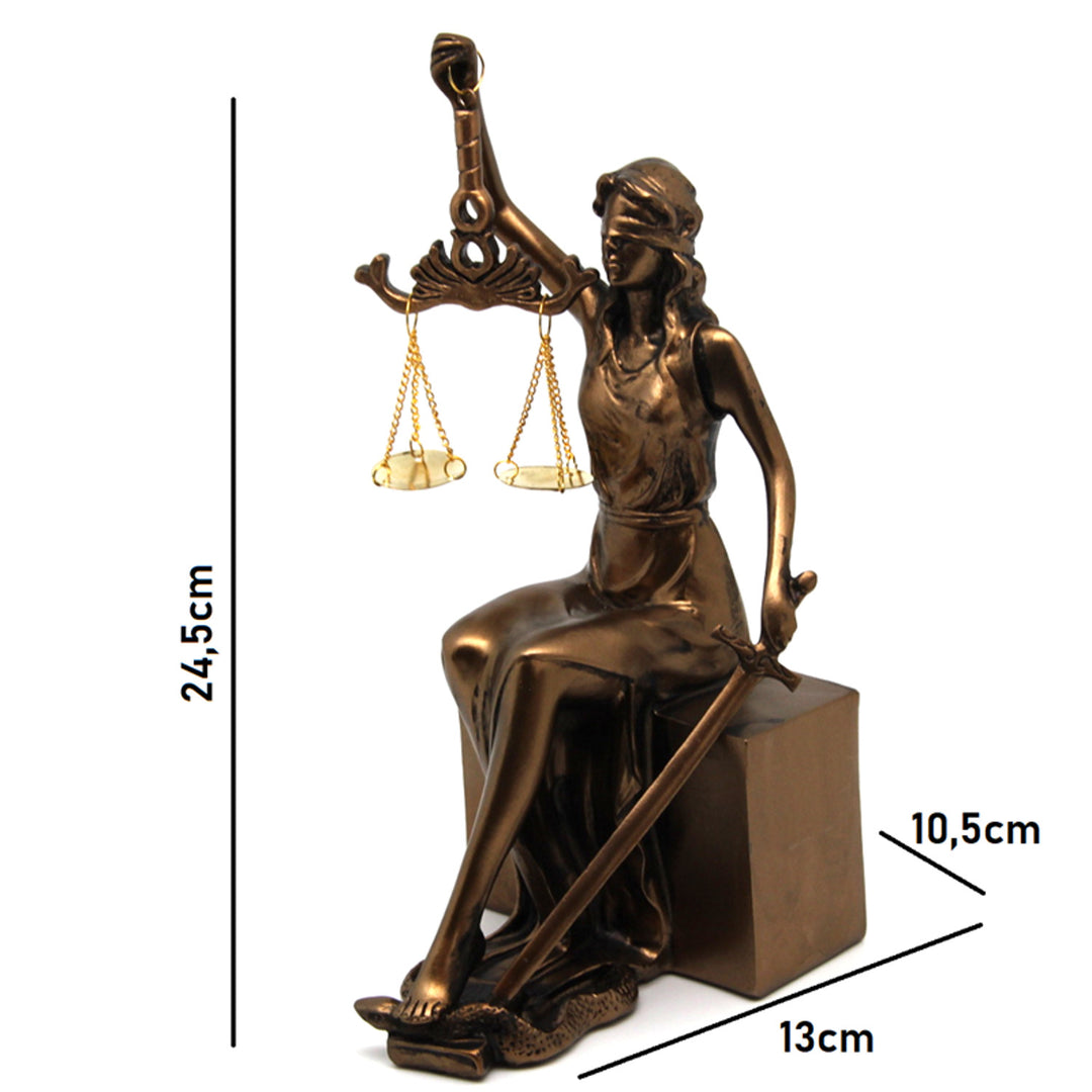 Figurky Themis s váhami a mečem, opěrky na knihy, královna Isabela, 2 kusy
