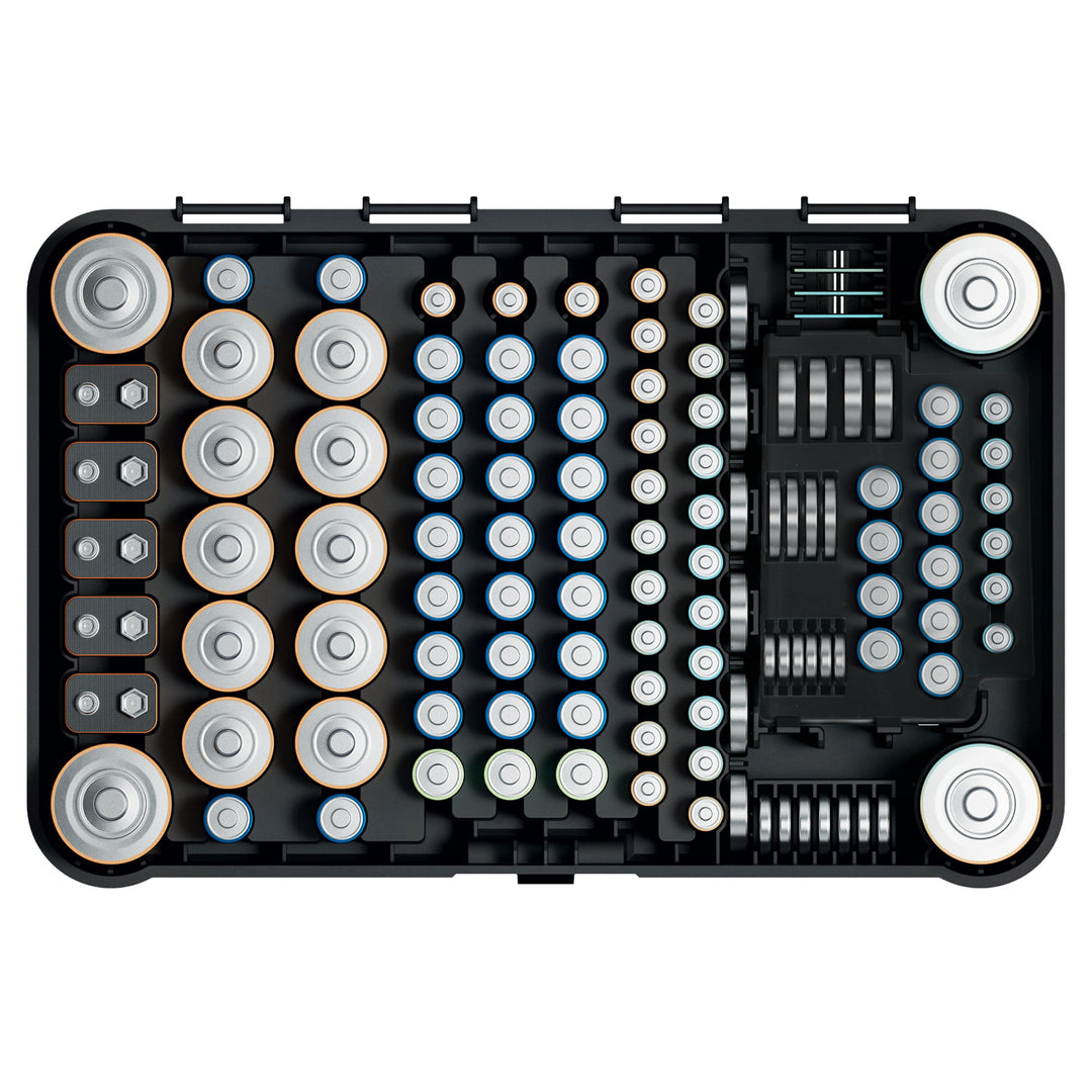 Organizér baterií GreenBlue, průhledné víko, 115 míst, Varta Box GB189, 5 kusů