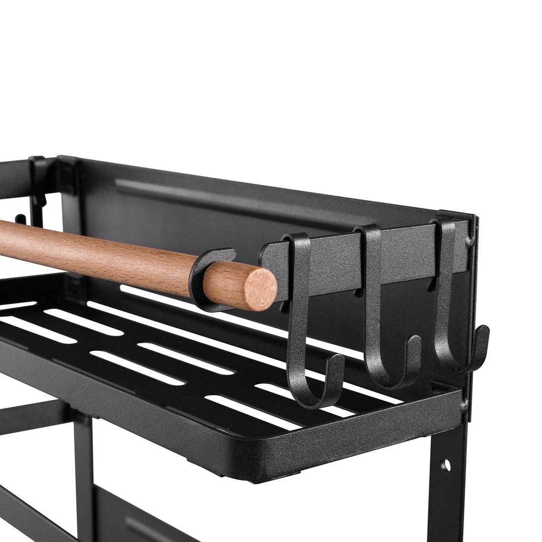 Magnetická police Maclean do chladničky/pračky, černá, max. 12 kg, MC-910, 2 kusy