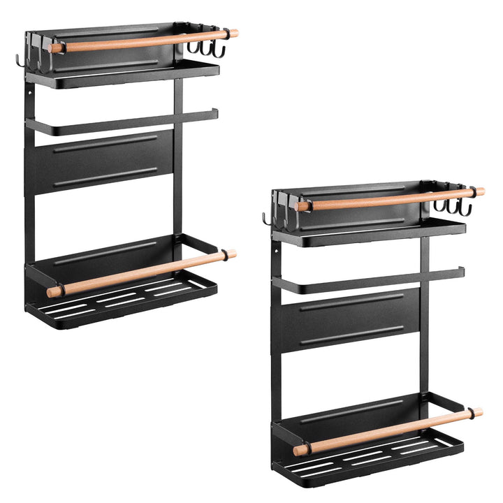 Magnetická police Maclean do chladničky/pračky, černá, max. 12 kg, MC-910, 2 kusy