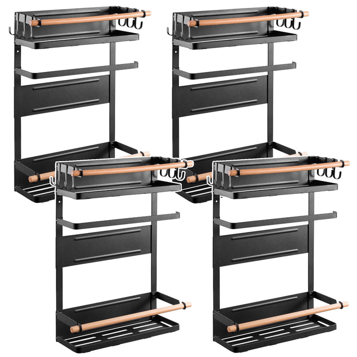 Magnetická police Maclean do chladničky/pračky, černá, max. 12 kg, MC-910, 4 kusy