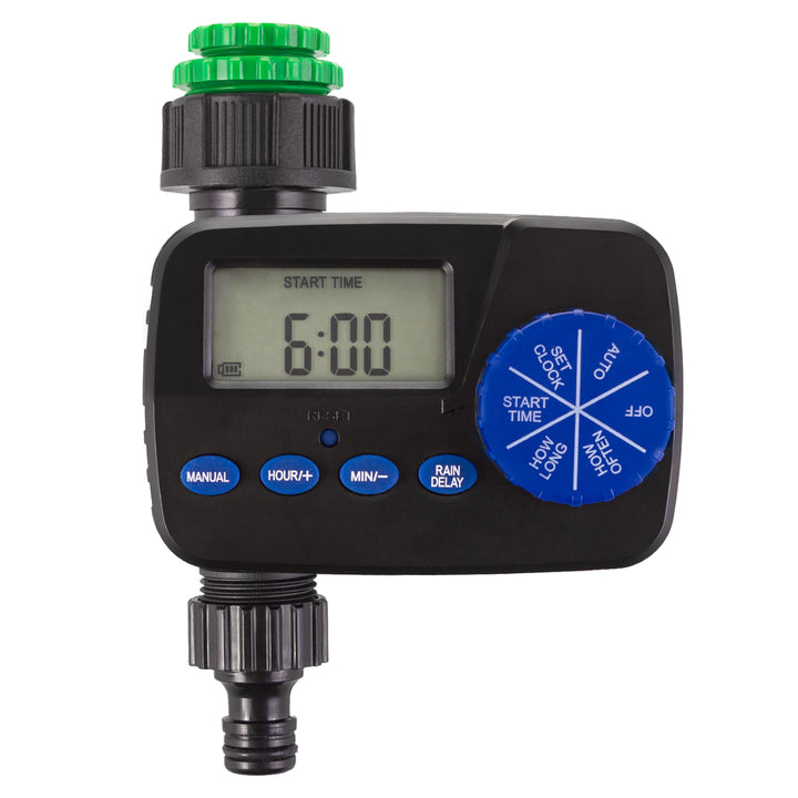 Elektronický ovladač zavlažování GreenBlue, programátor, napájení 2x1,5V AA, GB390 + 2x alkalická baterie Varta Industrial AA