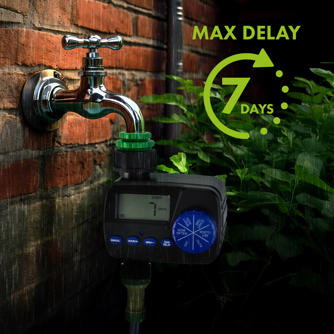 Elektronický ovladač zavlažování GreenBlue, programátor, napájení 2x1,5V AA, GB390 + 2x alkalická baterie Varta Industrial AA