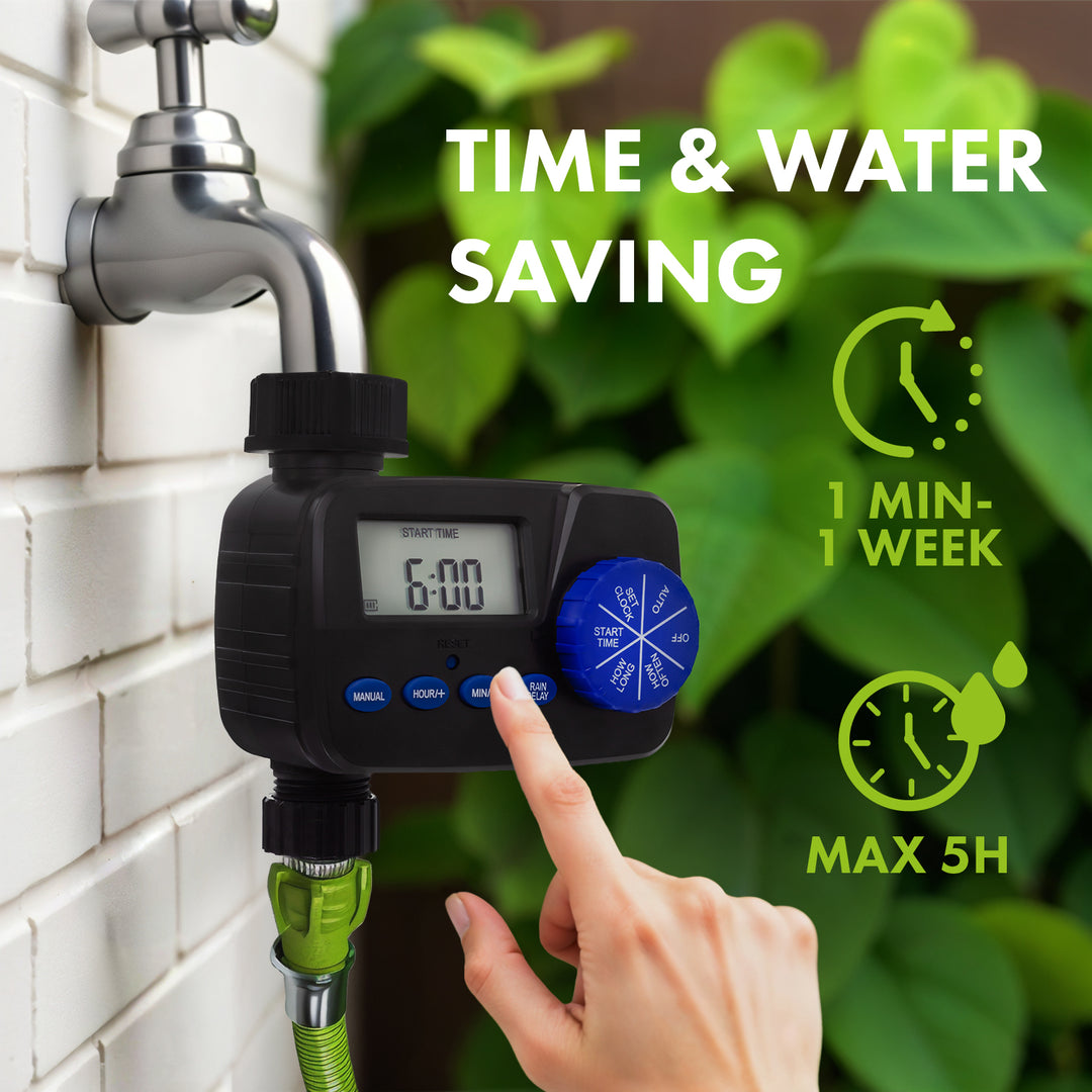 Elektronický ovladač zavlažování GreenBlue, programátor, napájení 2x1,5V AA, GB390 + 2x alkalická baterie Varta Industrial AA