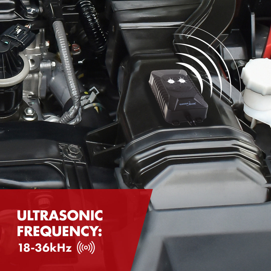 GreenBlue GB725 odpuzovač hlodavců a kun s ultrazvukem a LED + 4x baterie AA Varta Industrial