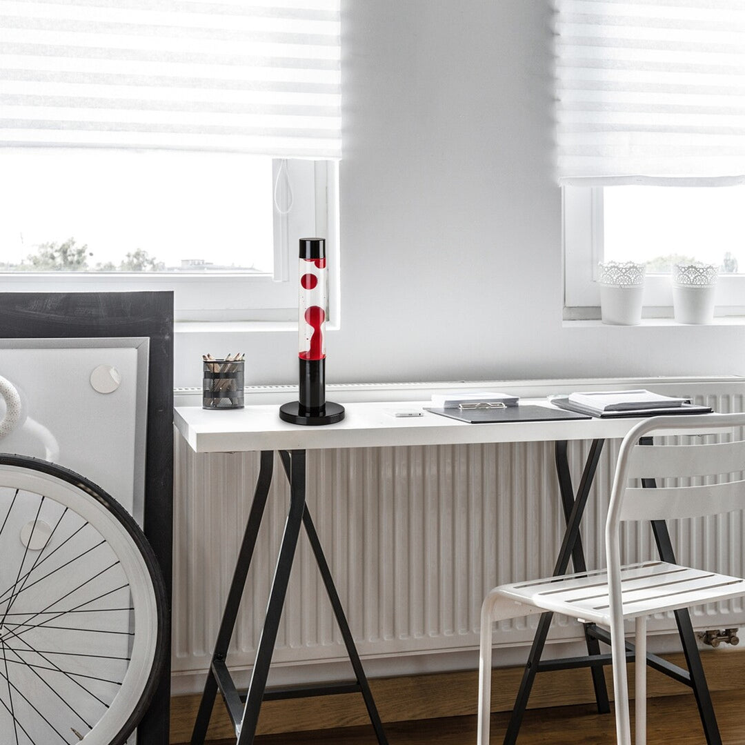 LED lávová lampa Rabalux, výkon 25 W, 3000 K, červený vosk, Lavastic