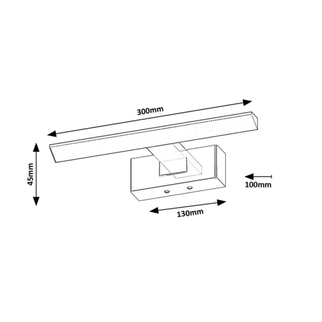 Koupelnové svítidlo Rabalux, výkon 6 W, přírodní bílá 4000 W, IP44. černá, Loric
