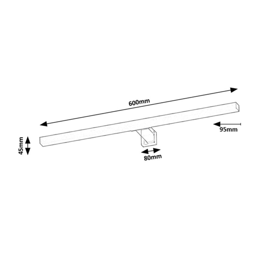 Koupelnová lampa Rabalux, výkon 9 W, přirozená bílá 4000 K, IP44, chrom, Oliro