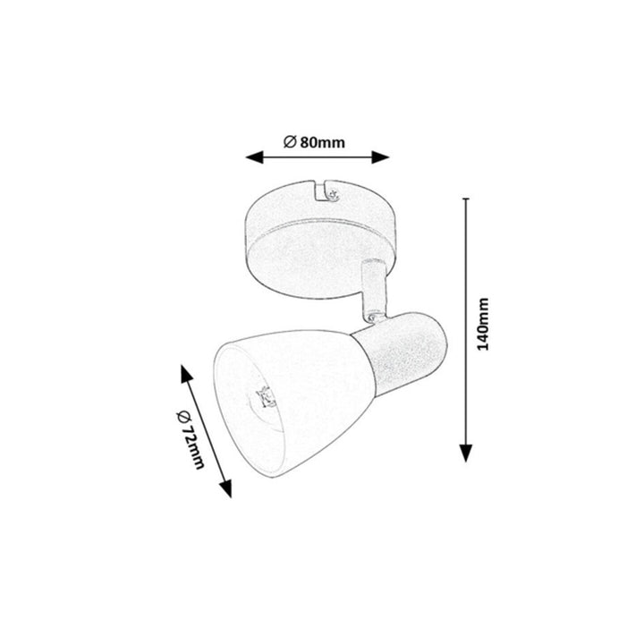 Stropní svítidlo Rabalux, bodové, závit E14, IP20, černé, Soma