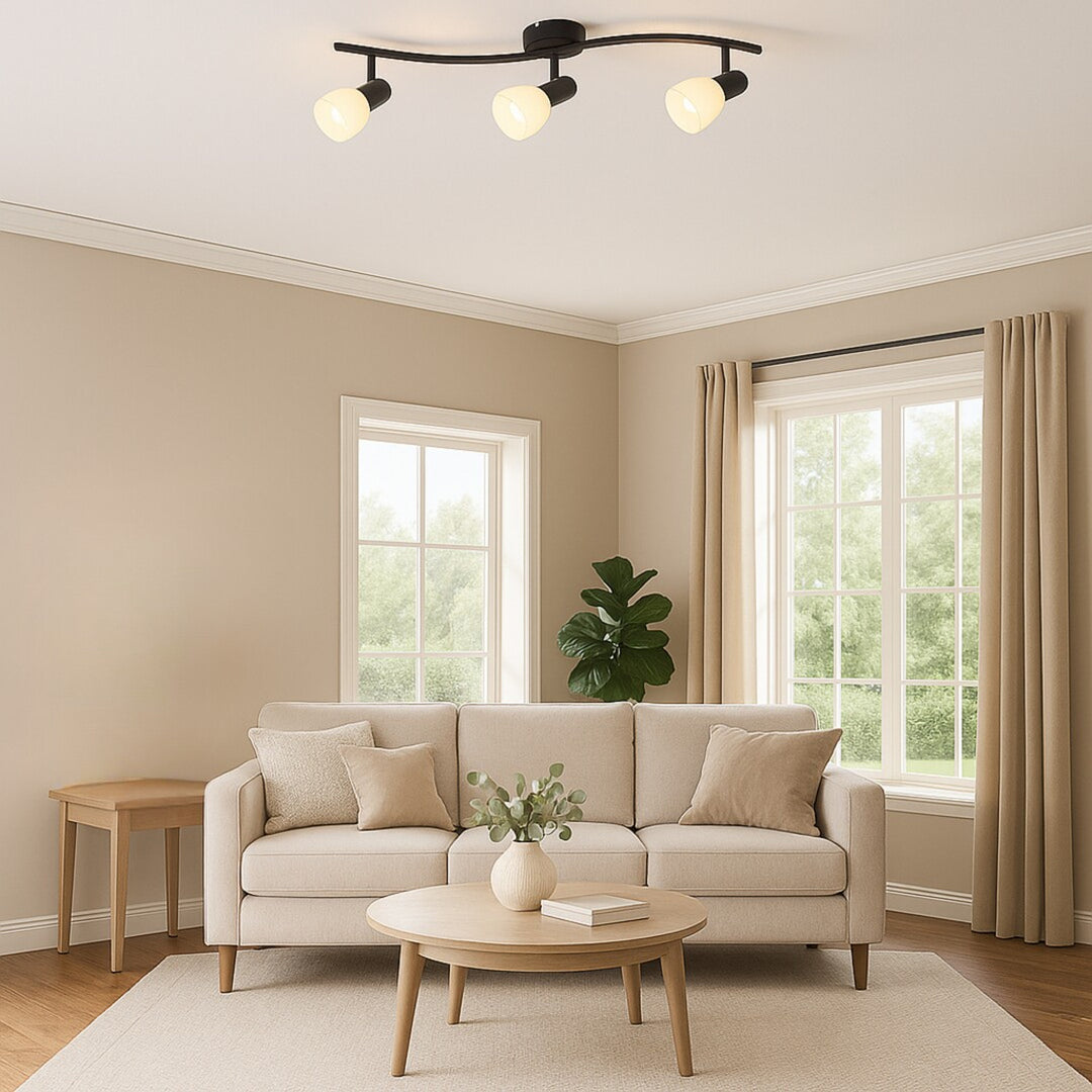 Stropní svítidlo Rabalux, bodové, 3x závit E14, IP20, černé, Soma