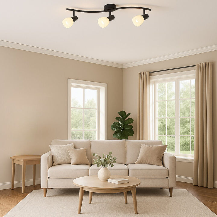 Stropní svítidlo Rabalux, bodové, 3x závit E14, IP20, černé, Soma