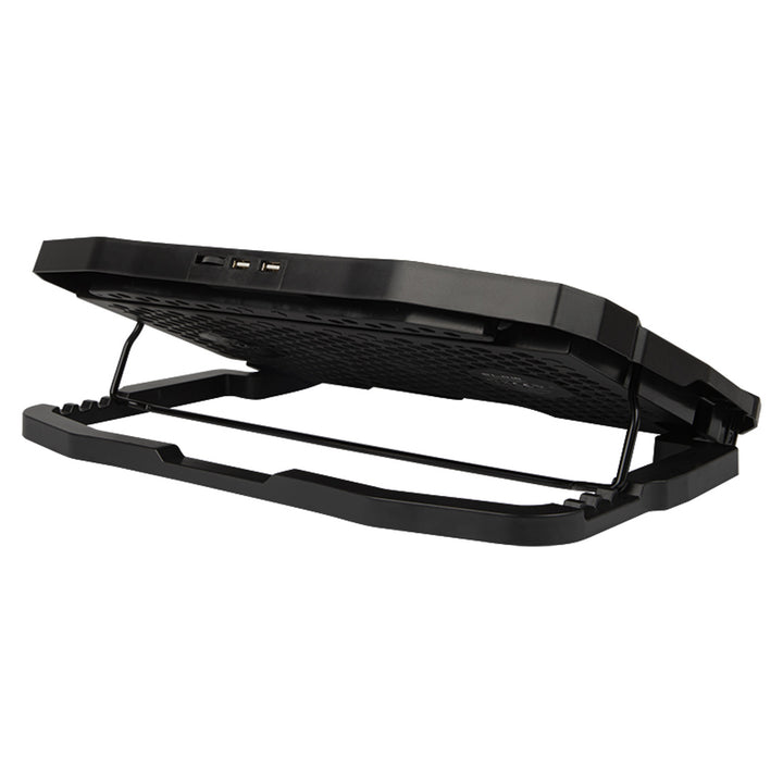 Chladicí stojan na notebook Blow Hurricane, čtyři ventilátory, červené osvětlení, vestavěný rozbočovač USB