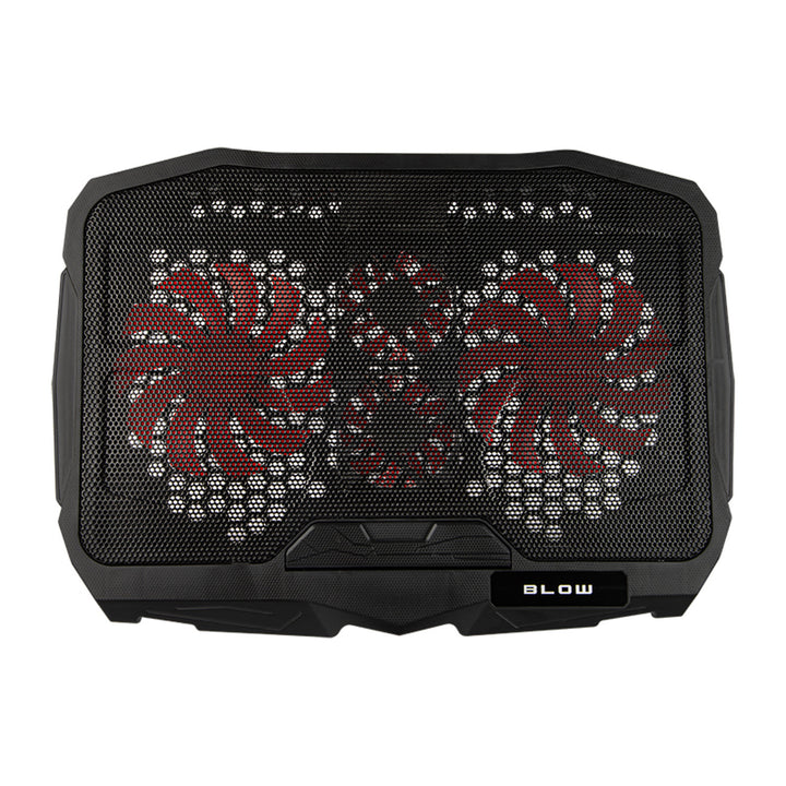 Chladicí stojan na notebook Blow Hurricane, čtyři ventilátory, červené osvětlení, vestavěný rozbočovač USB