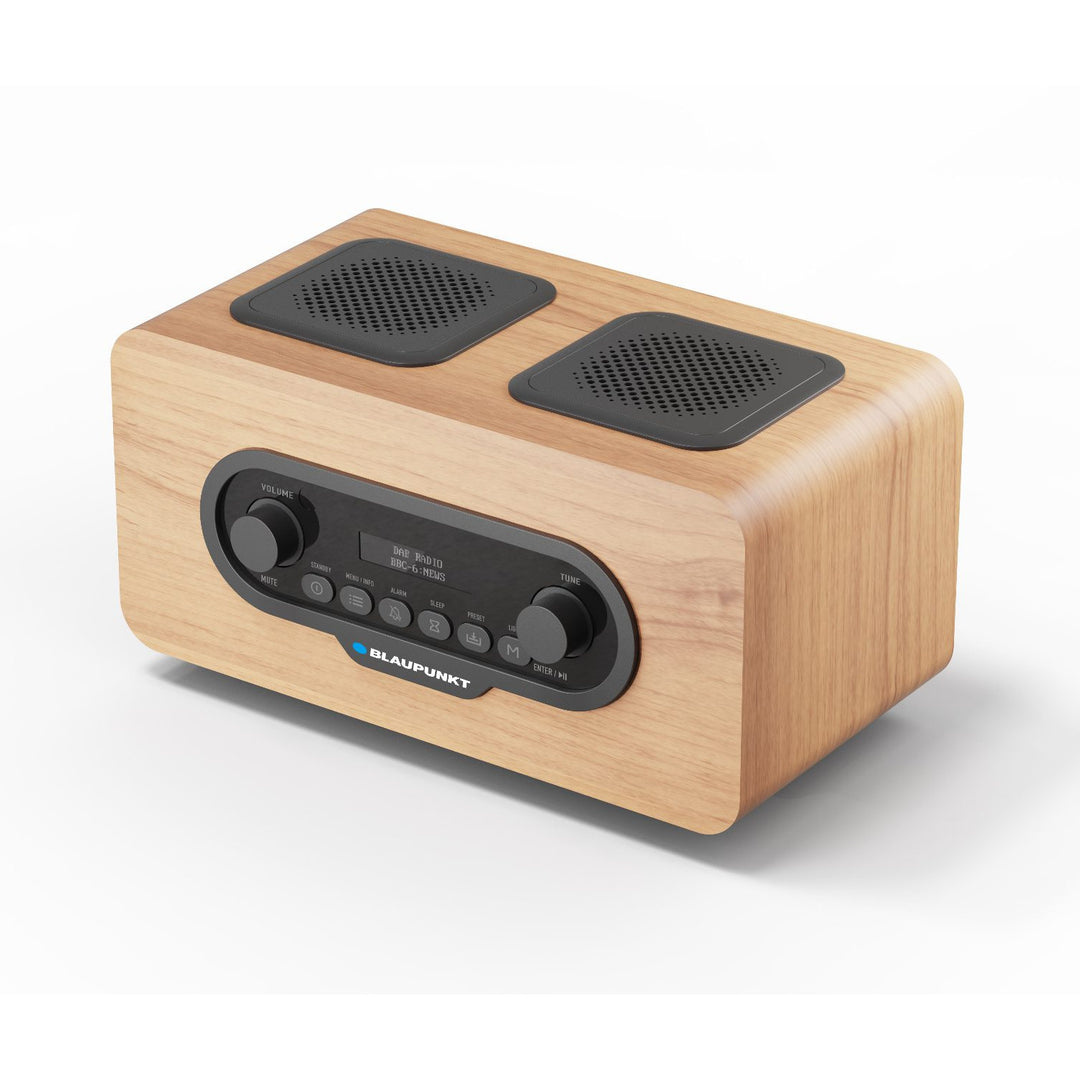 Přenosné rádio Blaupunkt, digitální rádio DAB+ a FM tuner, Bluetooth, výstup pro sluchátka, USB a microSD přehrávač, LCD displej, funkce hodin a budíku, napájení z dobíjecí baterie USB-C, DR10CR