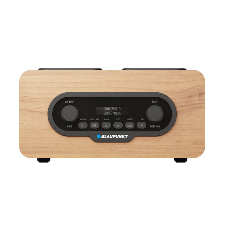 Přenosné rádio Blaupunkt, digitální rádio DAB+ a FM tuner, Bluetooth, výstup pro sluchátka, USB a microSD přehrávač, LCD displej, funkce hodin a budíku, napájení z dobíjecí baterie USB-C, DR10CR