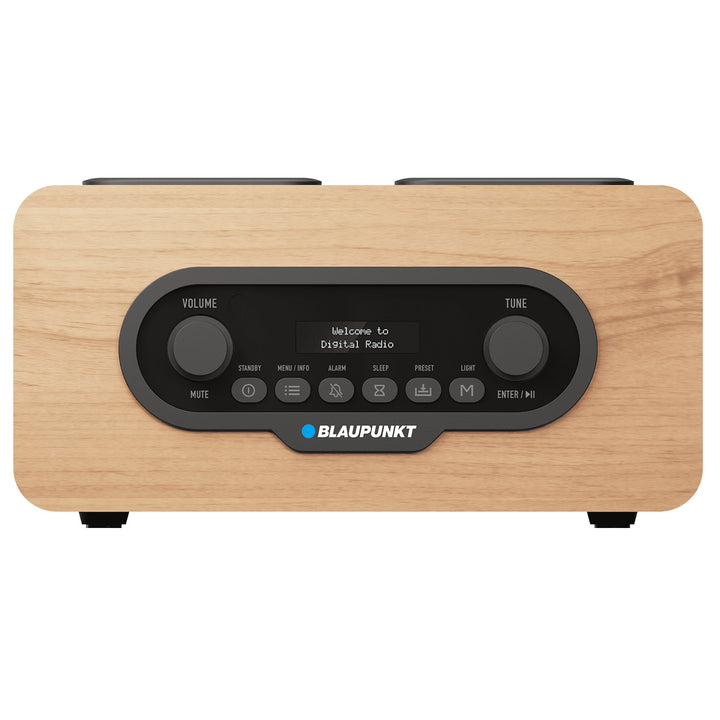 Přenosné rádio Blaupunkt, digitální rádio DAB+ a FM tuner, Bluetooth, výstup pro sluchátka, USB a microSD přehrávač, LCD displej, funkce hodin a budíku, napájení z dobíjecí baterie USB-C, DR10CR