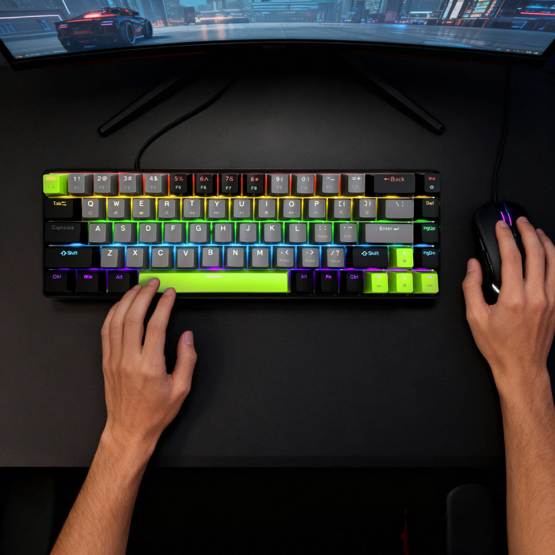 Mechanická klávesnice 60% RED CORE MX60 MT1260, osvětlení kláves, Mediatech