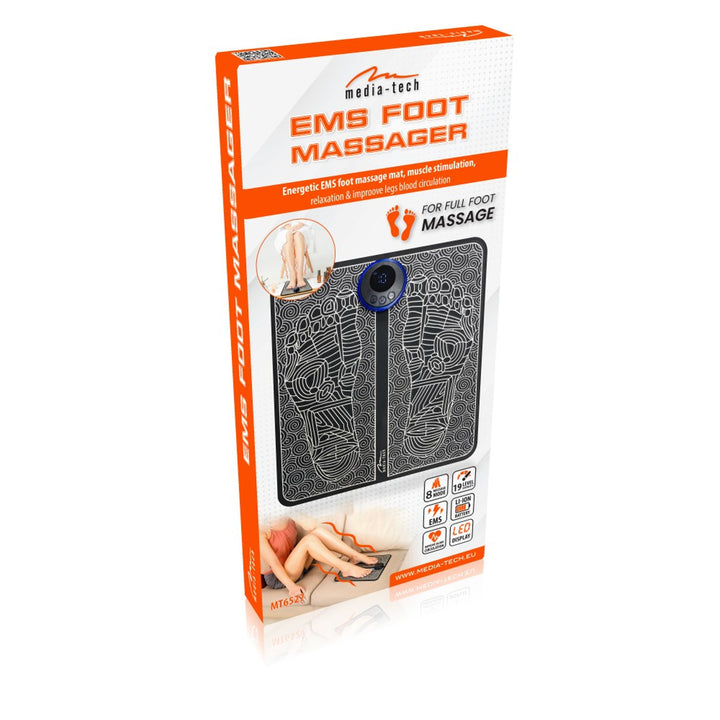 Media-Tech masážní přístroj na nohy, EMS elektrostimulační masáž, 8 režimů, 19 úrovní intenzity, MT6527
