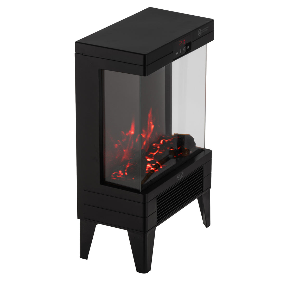 Elektrický krb LED s dálkovým ovládáním, 2 topné výkony 1000W/2000W, termostat, Adler AD 7755