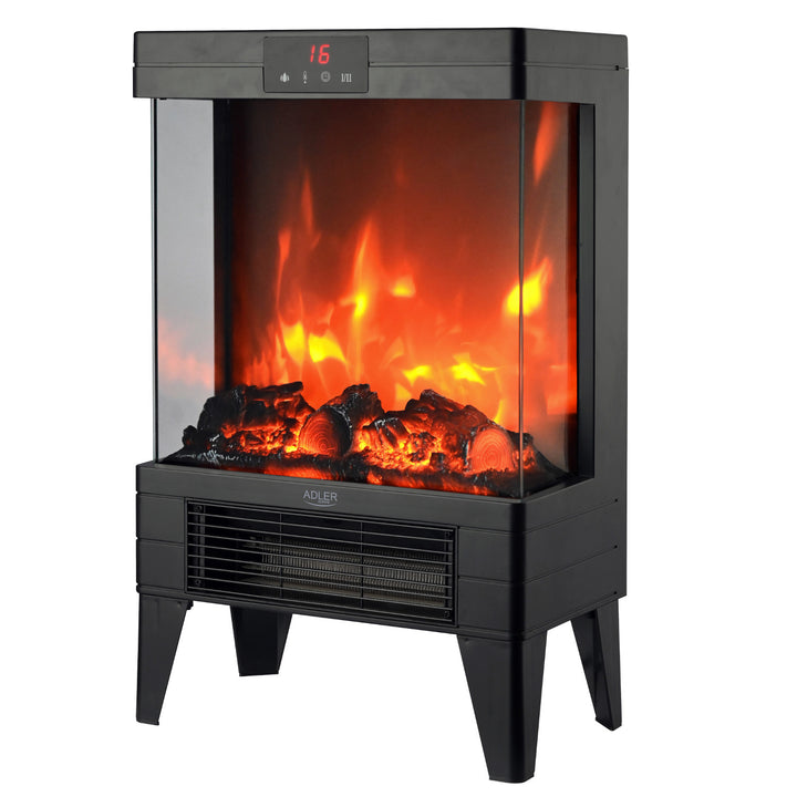 Elektrický krb LED s dálkovým ovládáním, 2 topné výkony 1000W/2000W, termostat, Adler AD 7755