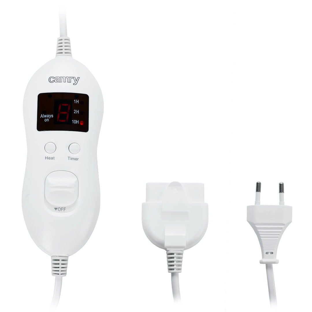 Elektrická deka Camry, pro 2 osoby, rozměry 150x160cm, 8 stupňů ohřevu, výkon 2 x 60W, šedá, CR 7417