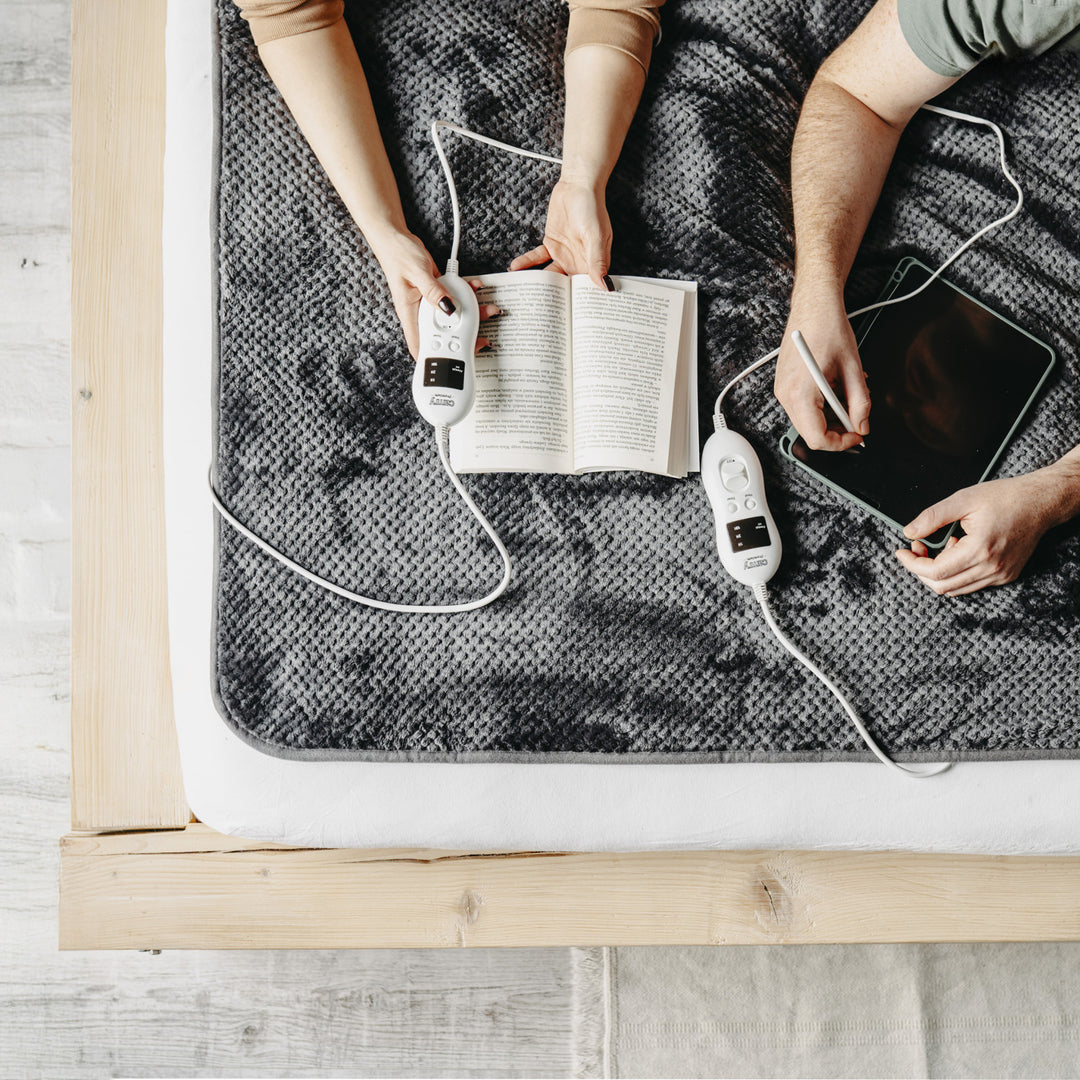 Elektrická deka Camry, pro 2 osoby, rozměry 150x160cm, 8 stupňů ohřevu, výkon 2 x 60W, šedá, CR 7417