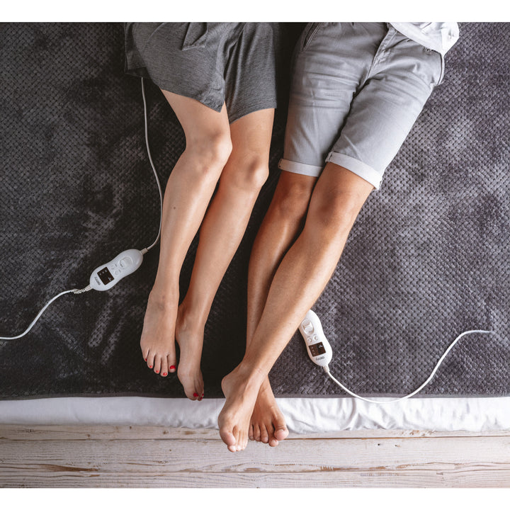 Elektrická deka Camry, pro 2 osoby, rozměry 150x160cm, 8 stupňů ohřevu, výkon 2 x 60W, šedá, CR 7417