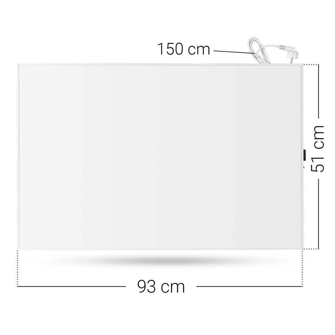 Infrazářič Cronos, 500 W, bílý, vhodný pro alergiky, ultratenký, matný povrch, vyhřívá až 14 m2, Synthelith PRO CRP-500TWP White