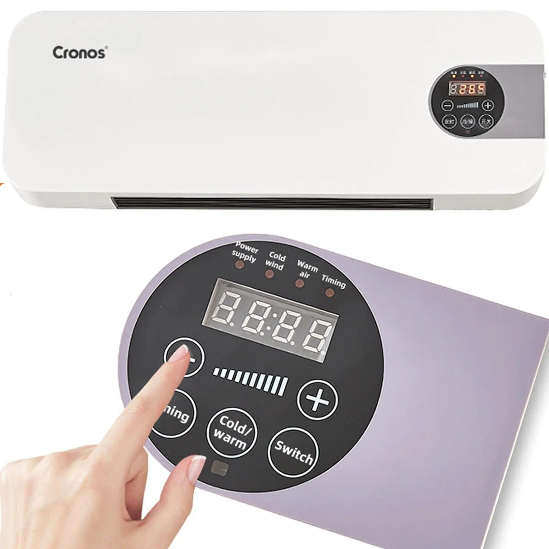 Ventilátorová vzduchová clona Cronos, 1500 W, nízká spotřeba energie, široký úhel výtoku, dálkové ovládání, HFH-201