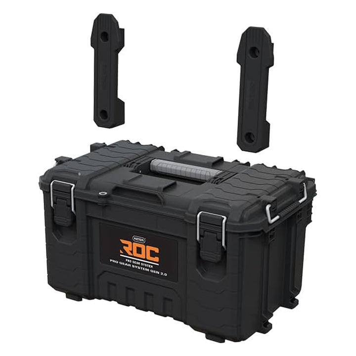 Nástrojová bedna Keter ROC Pro Gear 2.0, nosnost 54 kg, vybavená úchyty Pro Mount, s přiloženým organizérem, možnost zavěšení na zeď, 256984