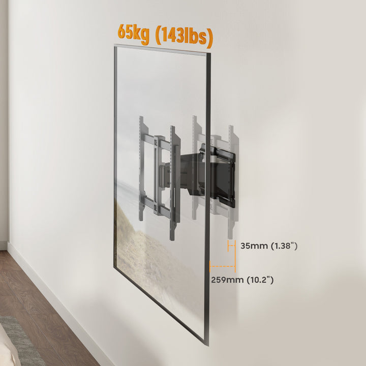 Držák / závěs na televizor Maclean, max. VESA 600×400, 37–90", max. nosnost 65 kg, černý, MC-881 N