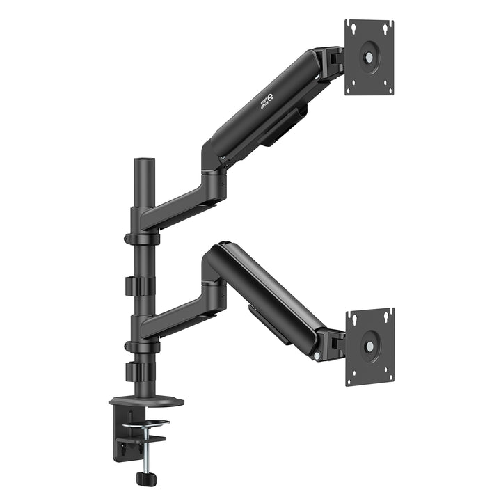 Držák / závěs na 2 monitory Ergo Office, plynová pružina, 17"–32", 1–10 kg, matná černá, ER-692 B