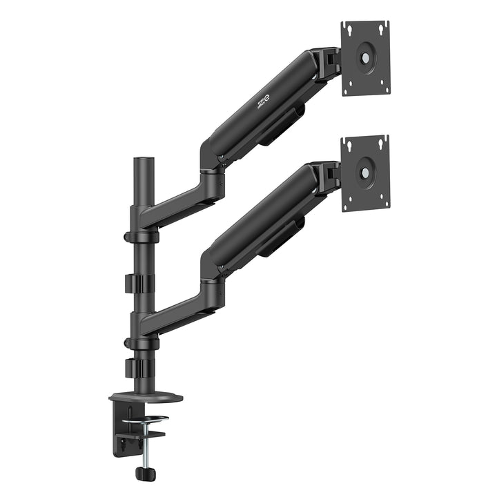 Držák / závěs na 2 monitory Ergo Office, plynová pružina, 17"–32", 1–10 kg, matná černá, ER-692 B