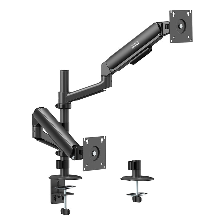 Držák / závěs na 2 monitory Ergo Office, plynová pružina, 17"–32", 1–10 kg, matná černá, ER-692 B