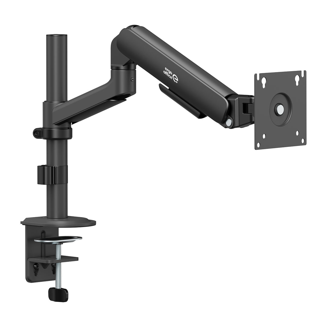 Držák / závěs na monitor Ergo Office, plynová pružina, 17"–32", 1–10 kg, matná černá, max. VESA 100×100, ER-691 B