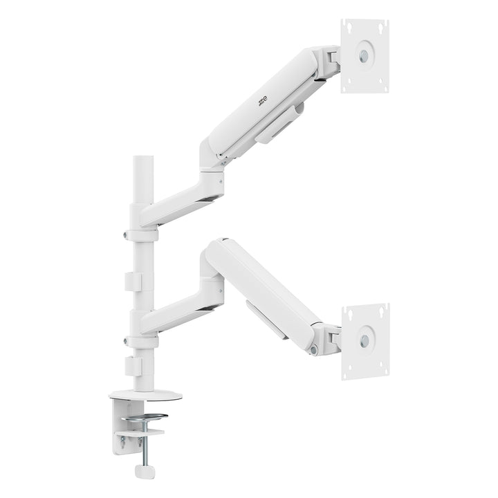 Držák / závěs na 2 monitory Ergo Office, plynová pružina, 17"–32", 1–10 kg, matná bílá, ER-692 W