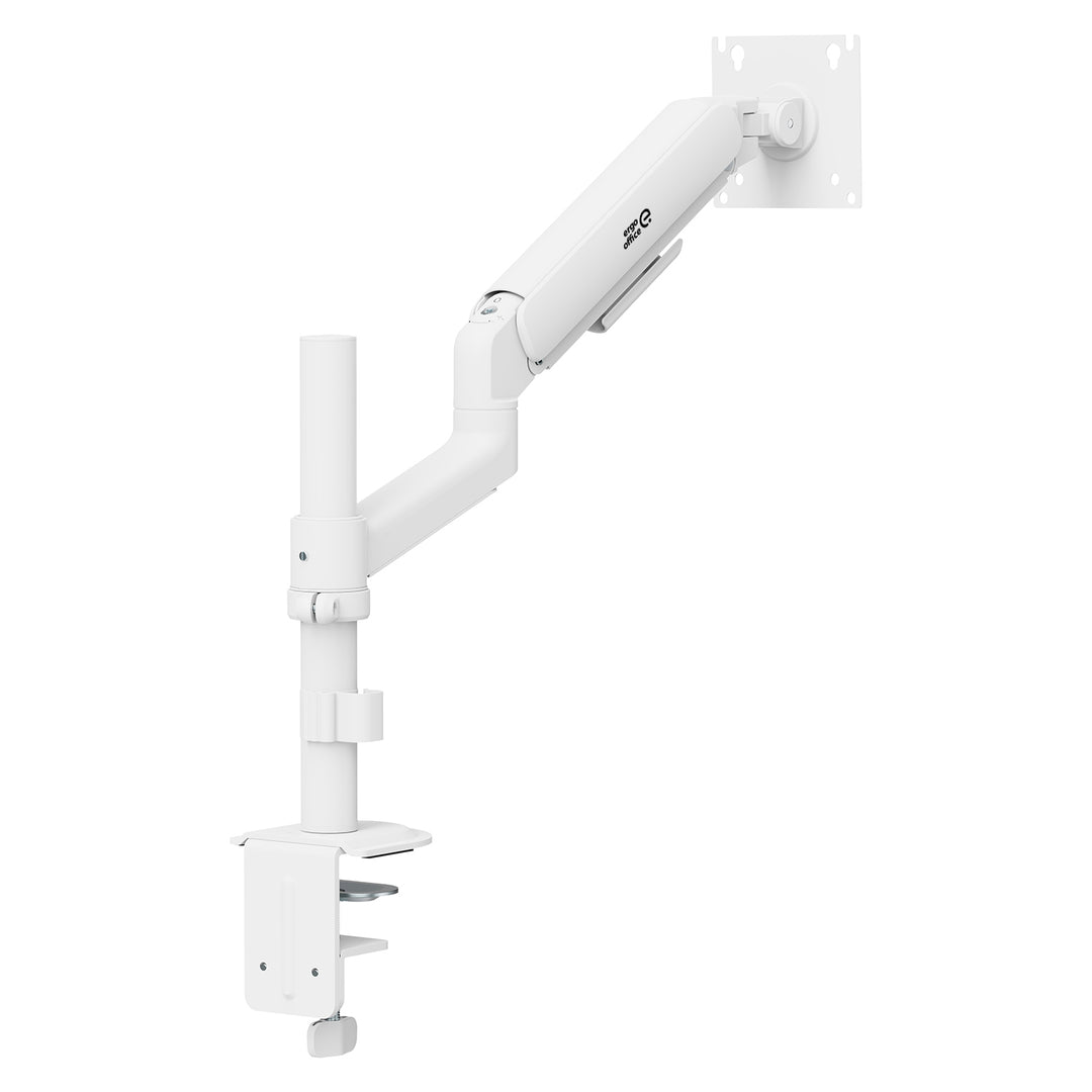 Držák / závěs na monitor Ergo Office, plynová pružina, 17"–32", 1–10 kg, matná bílá, max. VESA 100×100, ER-691 W
