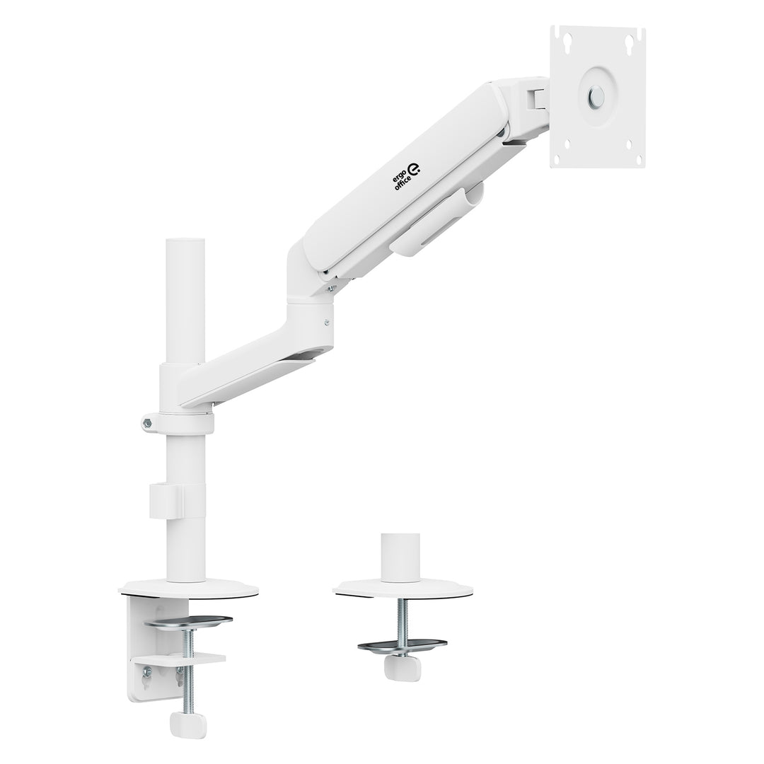 Držák / závěs na monitor Ergo Office, plynová pružina, 17"–32", 1–10 kg, matná bílá, max. VESA 100×100, ER-691 W