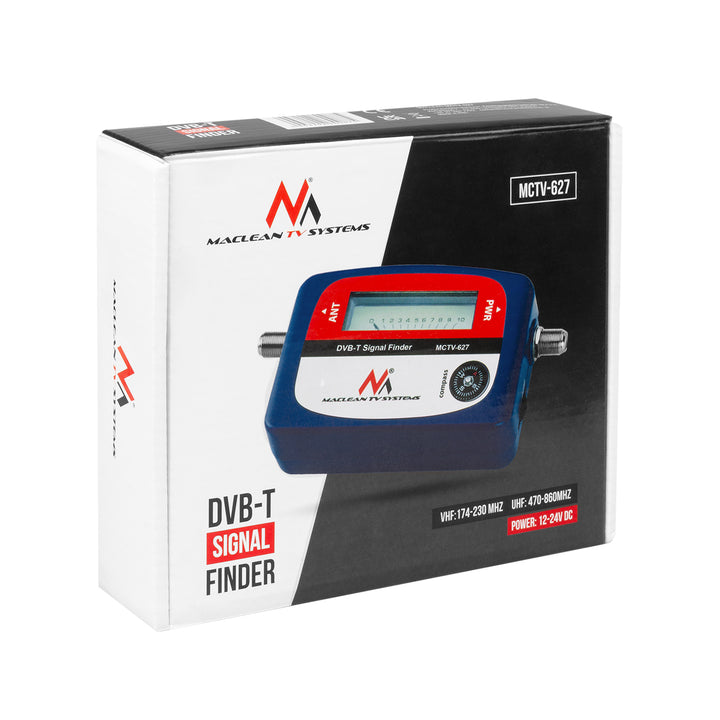 Maclean DVB-T TV metr, pouzdro, kabel 25 cm F-F, MCTV-627 + 10x AA Varta Industrial baterie