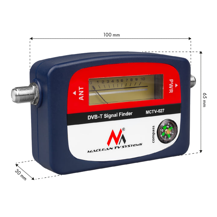 Maclean DVB-T TV metr, pouzdro, kabel 25 cm F-F, MCTV-627 + 10x AA Varta Industrial baterie