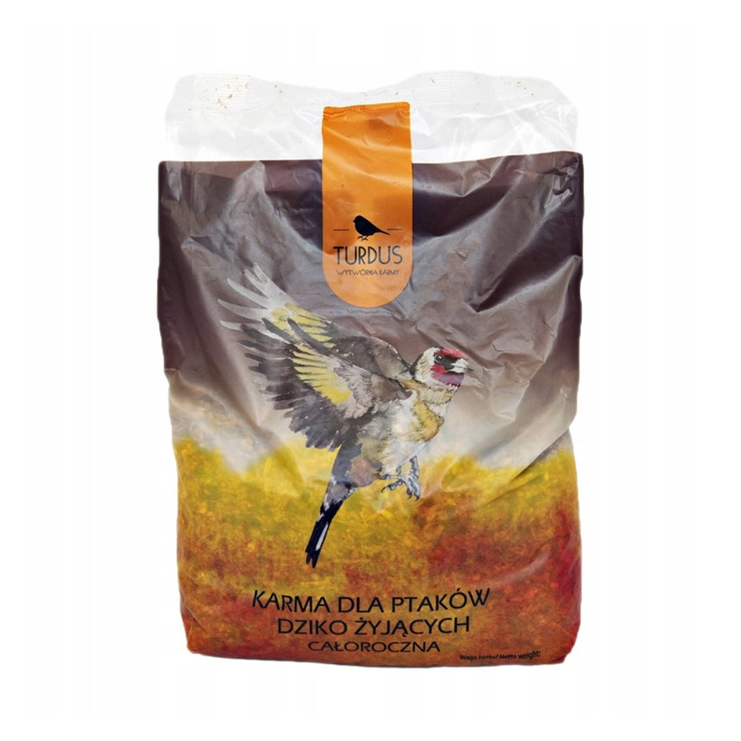 Woodok krmítko pro ptáky, dřevěné, vypalované, závěsný háček + ptačí semínka 1kg