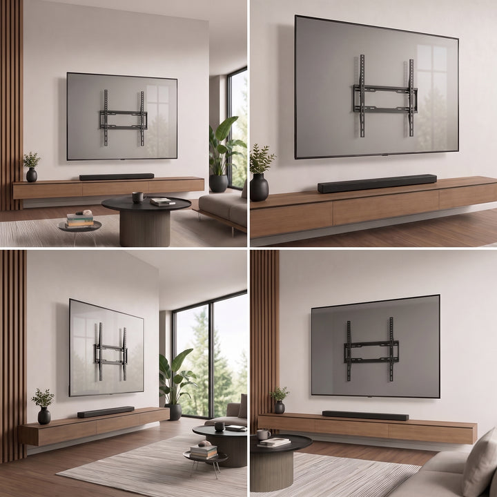 Držák / závěs na televizor Maclean, max. VESA 400×400, 32–75", do 45 kg, černý, nastavení sklonu 0°–8°, MC-187