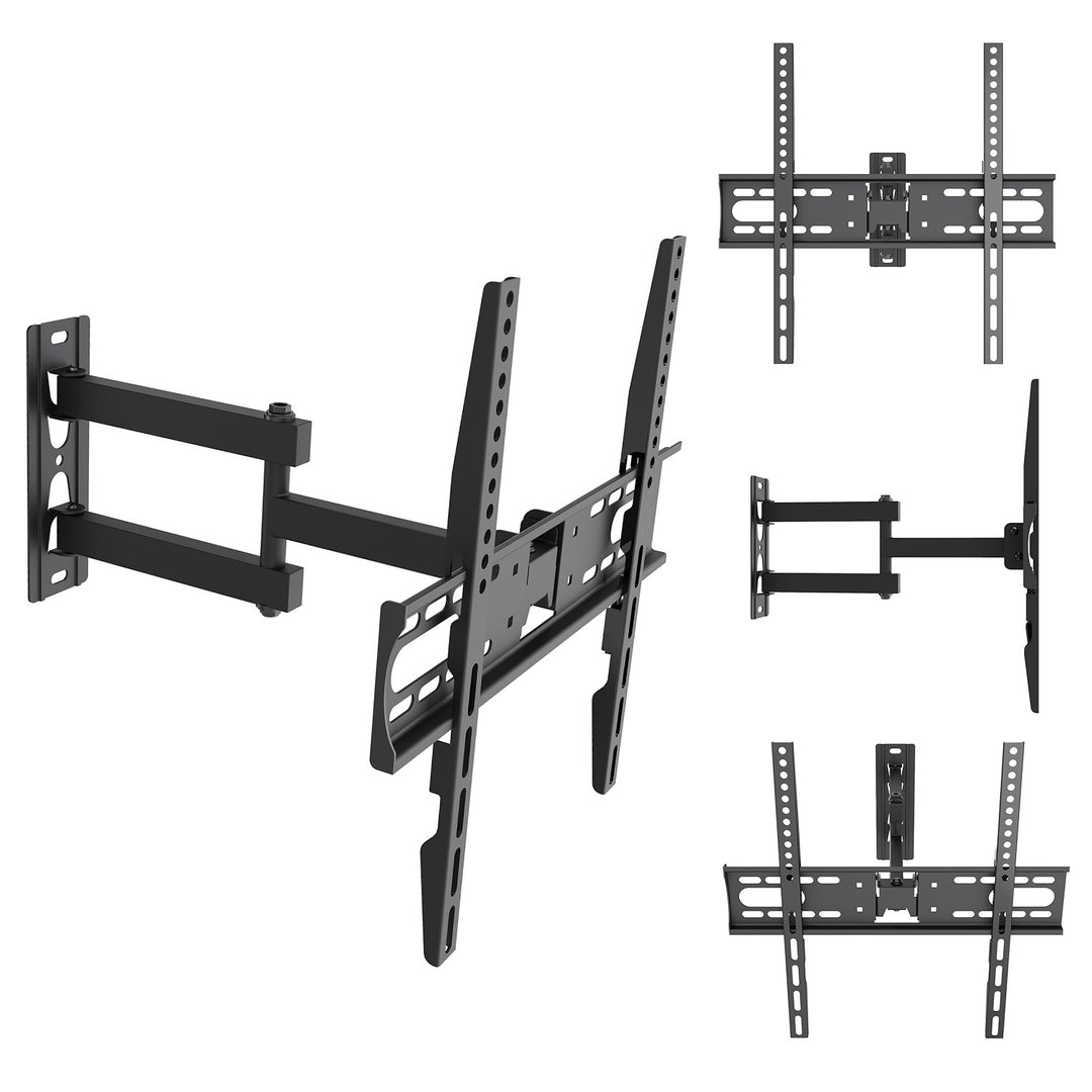 Držák / závěs na televizor Maclean, max. VESA 400×400, 32–55", do 30 kg, černý, nastavení sklonu +2° až –10° a otáčení +90° až –90°, MC-191