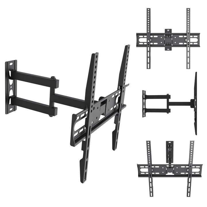 Držák / závěs na televizor Maclean, max. VESA 400×400, 32–55", do 30 kg, černý, nastavení sklonu +2° až –10° a otáčení +90° až –90°, MC-191