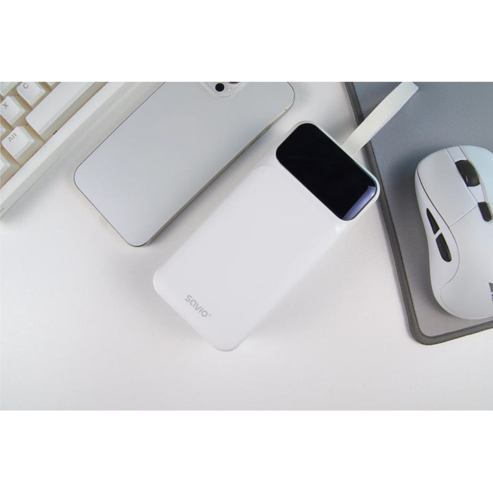 Powerbanka SAVIO, 2 porty USB, 1 port USB-C, rychlé nabíjení, Power Delivery, SAVBA-11