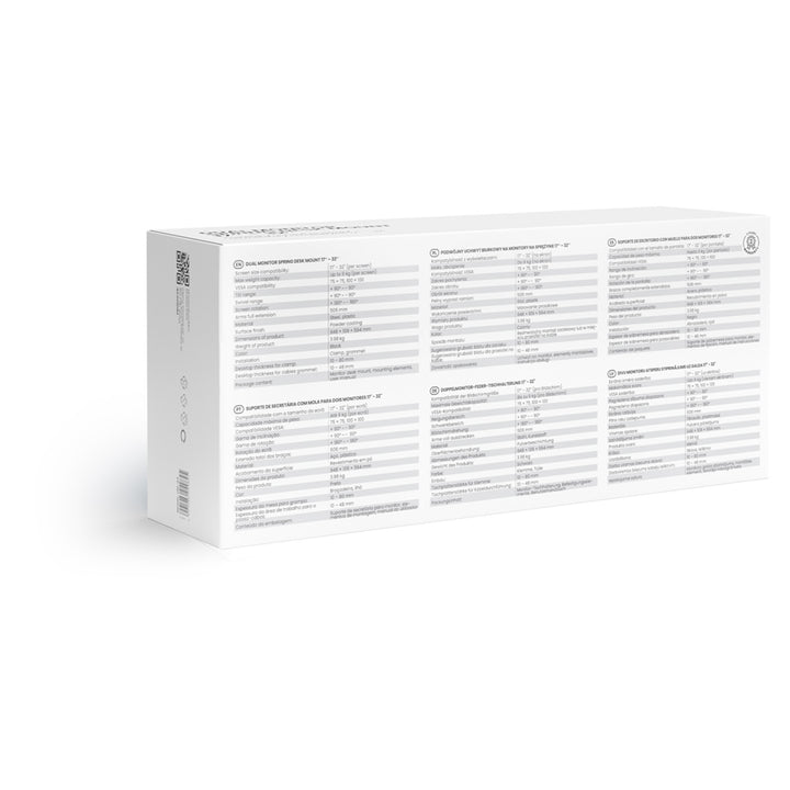 Držák na stůl pro dva monitory Savio, 17-32'', nosnost 9 kg na monitor, VESA, pružinový mechanismus, černý, SAVUM-04