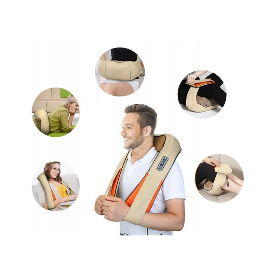 Masážní přístroj na ramena LTC Shiatsu 6D, 3 rychlosti, 5V, 24W, funkce vyhřívání, LED podsvícení, protiskluzové popruhy