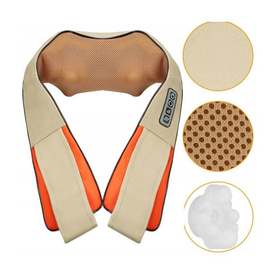 Masážní přístroj na ramena LTC Shiatsu 6D, 3 rychlosti, 5V, 24W, funkce vyhřívání, LED podsvícení, protiskluzové popruhy