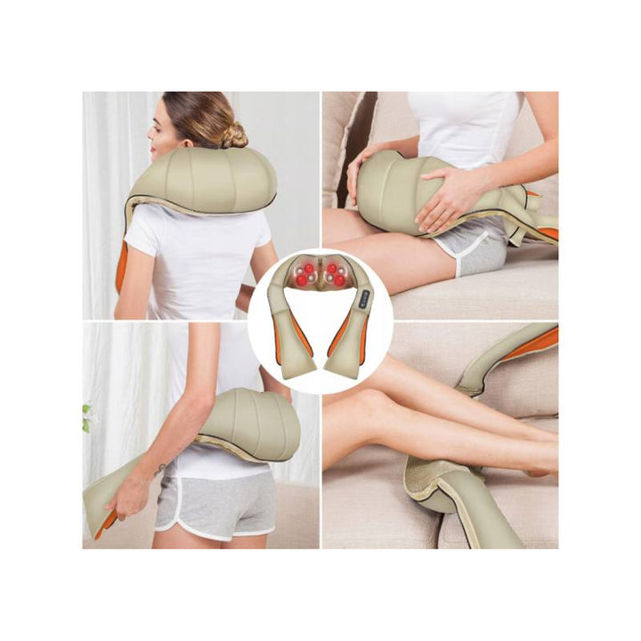Masážní přístroj na ramena LTC Shiatsu 6D, 3 rychlosti, 5V, 24W, funkce vyhřívání, LED podsvícení, protiskluzové popruhy
